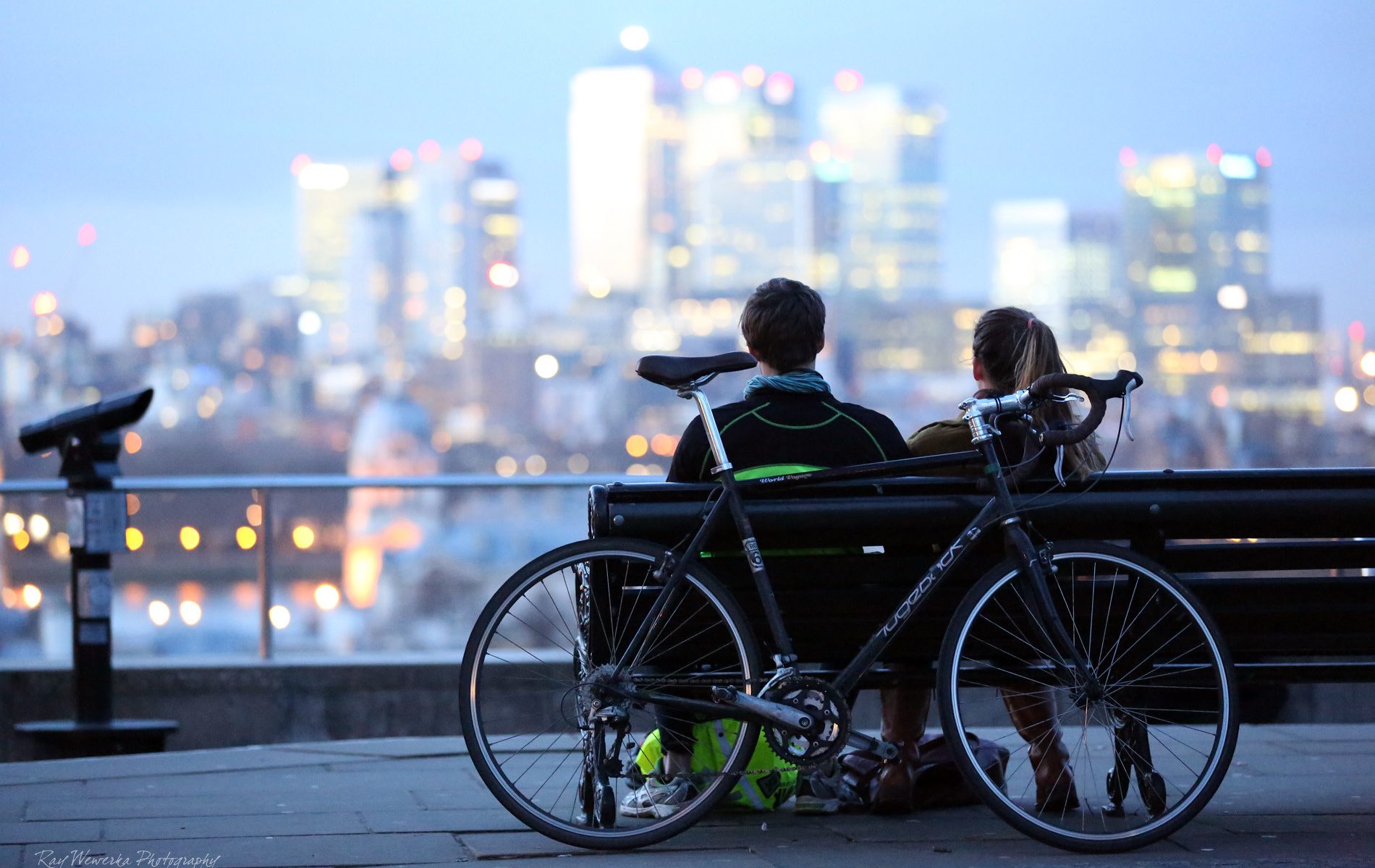 fahrrad, london, skyline, themse