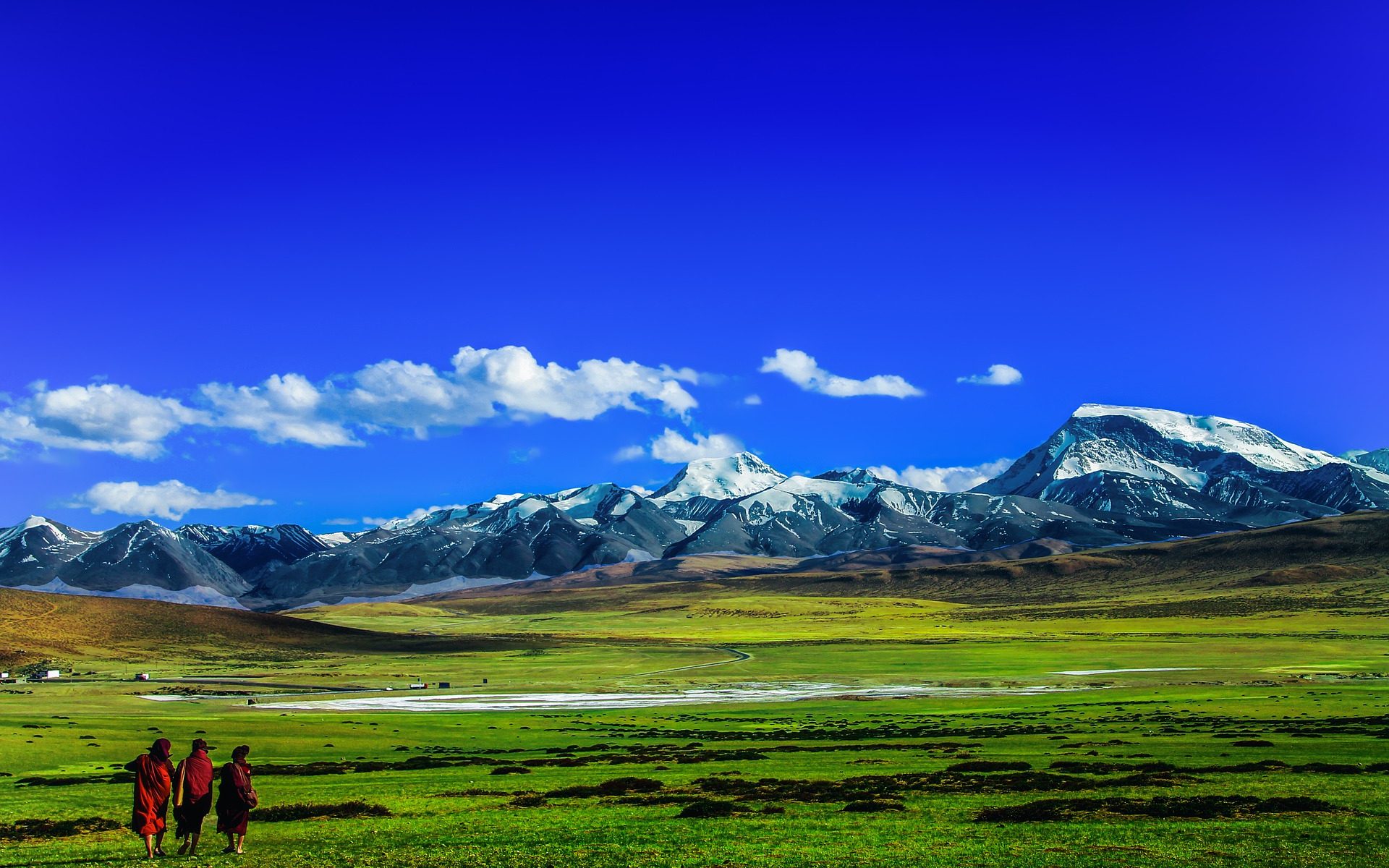 tibet, gebirge, berge, plateau