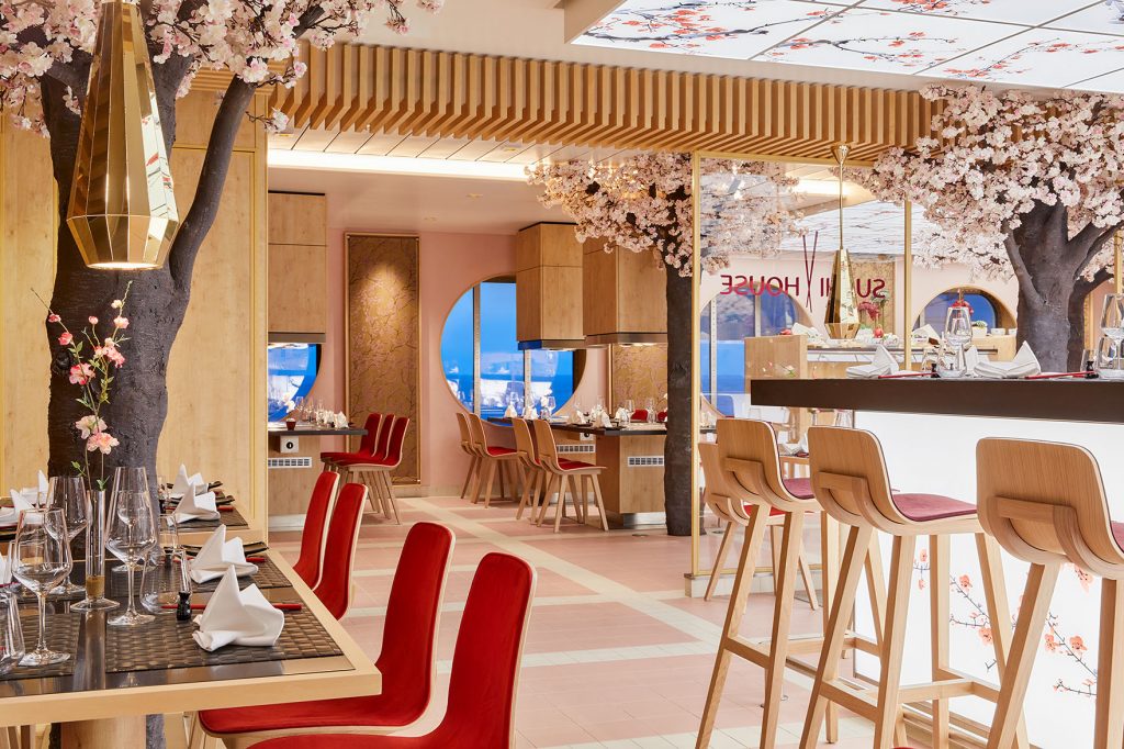 Das passende Schiff für den Kreuzfahrturlaub mit Kindern: Das schicke Sushi House auf der AIDAnova 